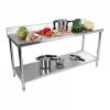 Stół roboczy - stal nierdzewna - 200 x 60 cm - 160 kg - rant ROYAL CATERING 10011400  RCWT-200X60EB