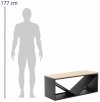 Stojak na drewno - z ławką - 20/30 kg - 104 x 35 x 41 cm - stal/drewno - czarny Hillvert 10090642 HI-FWR-015