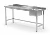 Stół ze zlewm i otworem na odpadki - komora po prawej stronie 1900 x 700 x 850 mm POLGAST 236197-P 236197-P