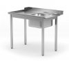Stół załadowczy do zmywarek ze zlewm bez półki - lewy 1200 x 760 x 850 mm POLGAST 248127-760-L 248127-760-L