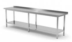 Stół przyścienny z półką 2200 x 700 x 850 mm POLGAST 103227-6 103227-6