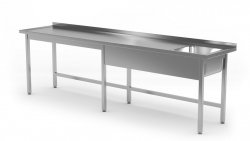 Stół ze zlewem bez półki - komora po prawej stronie 2000 x 700 x 850 mm POLGAST 211207-6-P 211207-6-P