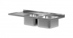 Blat z dwoma zlewami 2800 x 600 x 40 mm POLGAST BL-202286 BL-202286