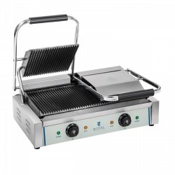 Grill kontaktowy - 2 x 1800 W - ryflowany ROYAL CATERING 10010246 RCKG-3600-G