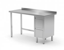 Stół przyścienny szafka z dwiema szufladami - szuflady po prawej stronie 1700 x 600 x 850 mm POLGAST 123176-P 123176-P