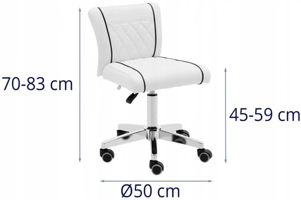 Krzesło kosmetyczne 45-59cm PHYSA 10040647 GLAND WHITE