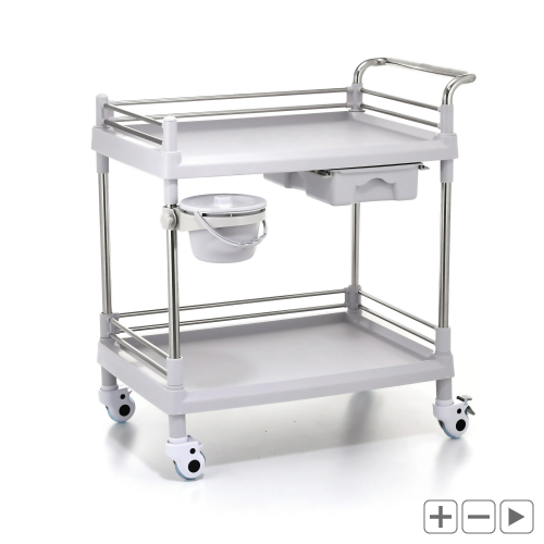 Wózek laboratoryjny - 2 półki 65 x 46 x 14 cm - 1 szuflada - 20 kg STEINBERG 10030838  SBS-LF-112