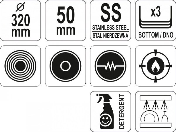 PATELNIA SS 32CM YATO YG-00103 YG-00103