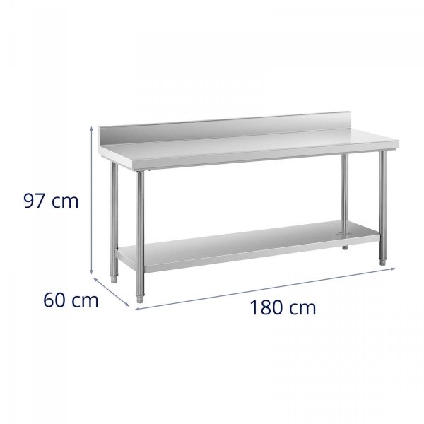 Stół roboczy ze stali nierdzewnej - 180 x 60 cm ROYAL CATERING 10012432 RC-WT18060BSS