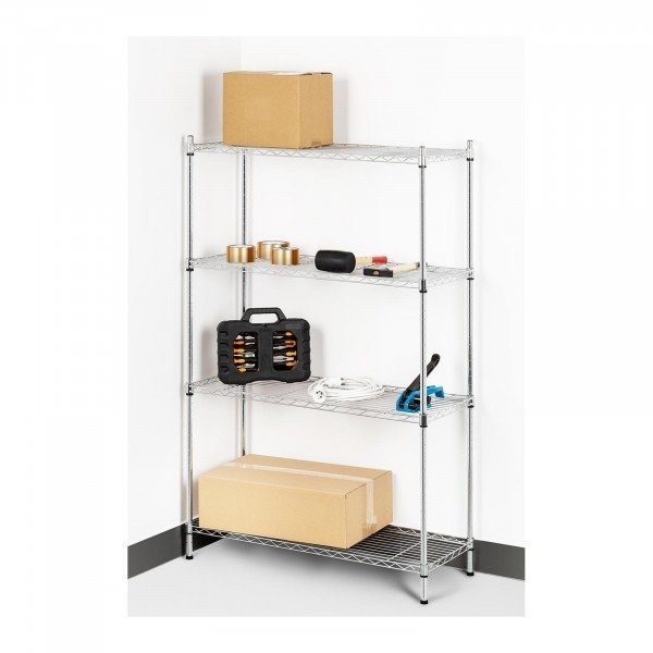 Regał metalowy - druciany - 350 x 900 x 1370 mm - chromowany ROYAL CATERING 10011228 RCMR-1370P19