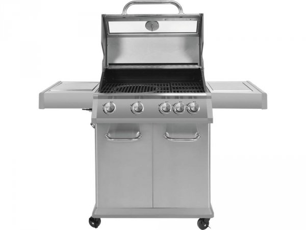 GRILL GAZOWY 4+1 STAL NIERDZEWNA 14,2KW, Z SZYBĄ YATO YG-20003