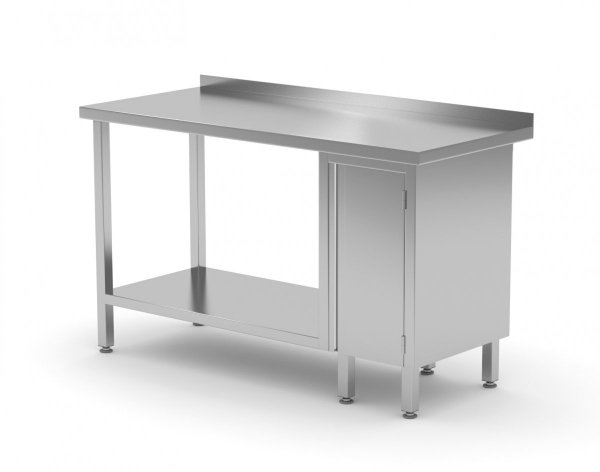 Stół przyścienny szafka z drzwiami na zawiasach i półką - szafka po prawej stronie 1900 x 700 x 850 mm POLGAST 126197-P 126197-P