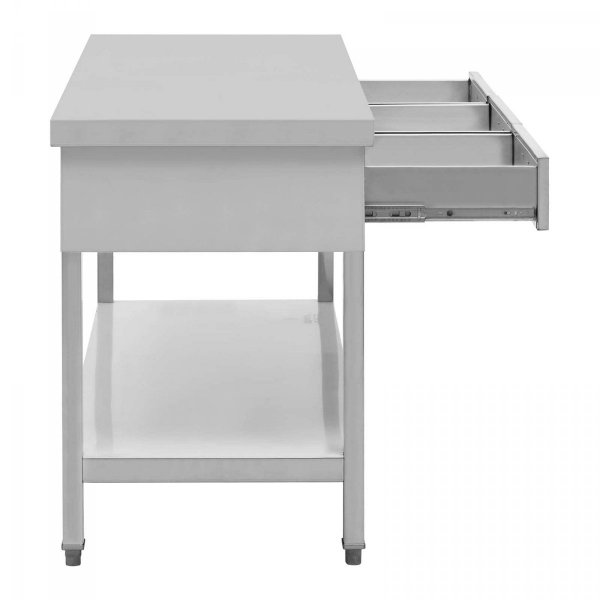 Stół ze stali nierdzewnej z szufladami - 150 x 60 cm ROYAL CATERING 10012697 RCAT-150/60-D