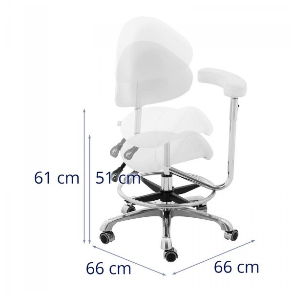 Krzesło siodłowe z podłokietnikiem PHYSA 10040493 WUPPERTAL WHITE