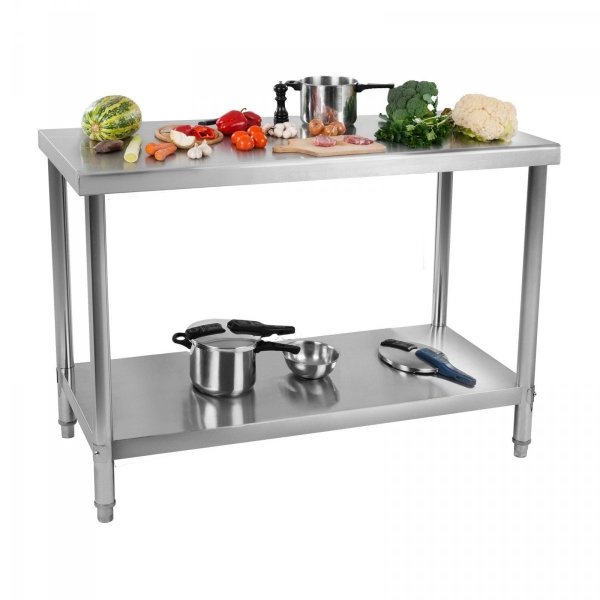 Stół roboczy - 120 x 60 cm - stal nierdzewna ROYAL CATERING 10010495 RCAT-120/60