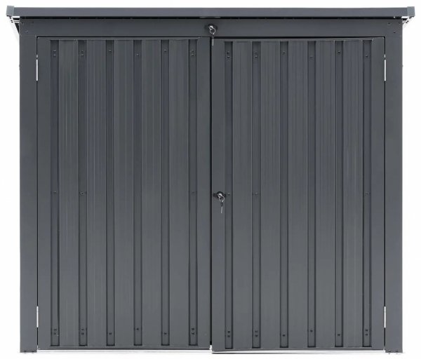 Osłona na kosze na śmieci metalowa- 2 kosze (240 l) - zamykana Uniprodo 10250609 UNI_SHED_02