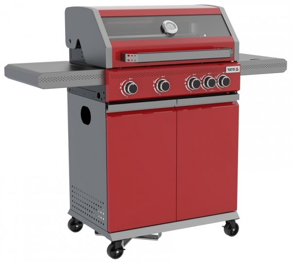 GRILL GAZOWY ITAMI 4+1, 14,5KW, CZERWONY Yato YG-20034