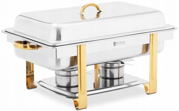 Podgrzewacz do potraw GN 1/1 złote akcenty 9l Royal Catering RCCD-RT16_9LG 10013029 4062859195821