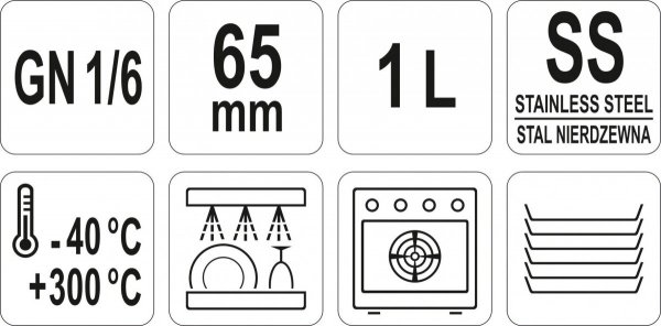 POJEMNIK GASTRONOMICZNY GN 1/6 65 YATO YG-00290 YG-00290