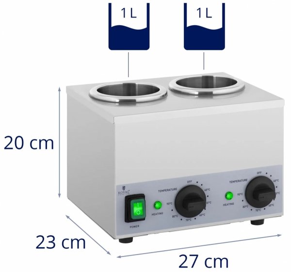 Podgrzewacz do sosów - 2 x 1 l - dolny panel sterowania - Royal Catering 10012709 RCSW-16
