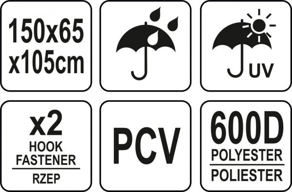 POKROWIEC NA GRILLA 150 X 65 X 105CM YATO YG-20051 YG-20051