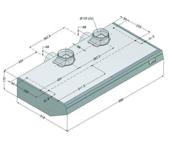 Novy – okap, szer.1000, StCrNi BARTSCHER 100100 100100