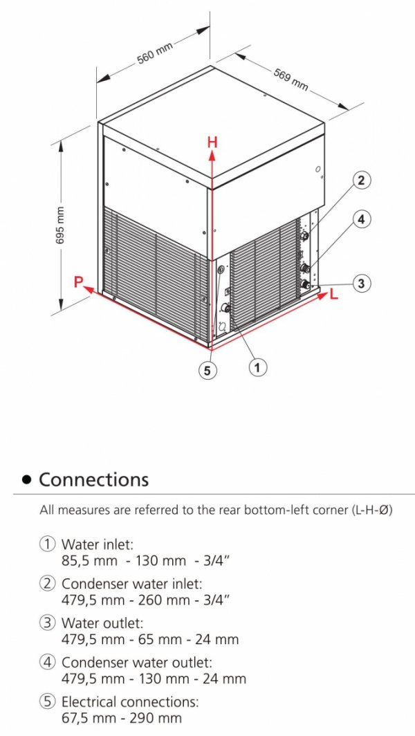 Łuskarko-Grudkarka Frozen Snow | 510 kg/24h | system chłodzenia wodą | GM1200W