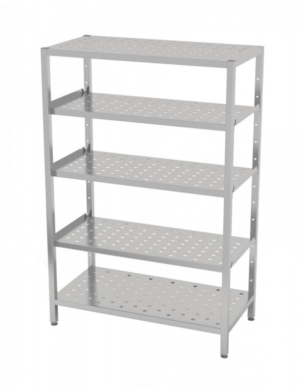 Regał magazynowy, 5 półek perforowanych 1200 x 400 x 1800 mm POLGAST 345124 345124