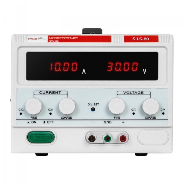 Zasilacz laboratoryjny - 0-30 V - 0-10 A - 300 W STAMOS 10021171 S-LS-80