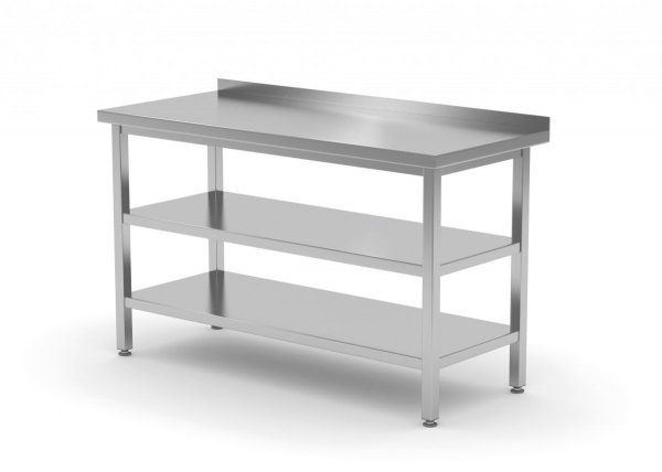 Stół przyścienny z dwiema półkami 1300 x 600 x 850 mm POLGAST 103136/2 103136/2