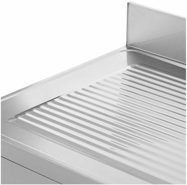Stół ze zlewem - jednokomorowy - stal nierdzewna - 100 x 60 x 97 cm - Royal Catering RCGS-1B100D6 10013156 4062859232137
