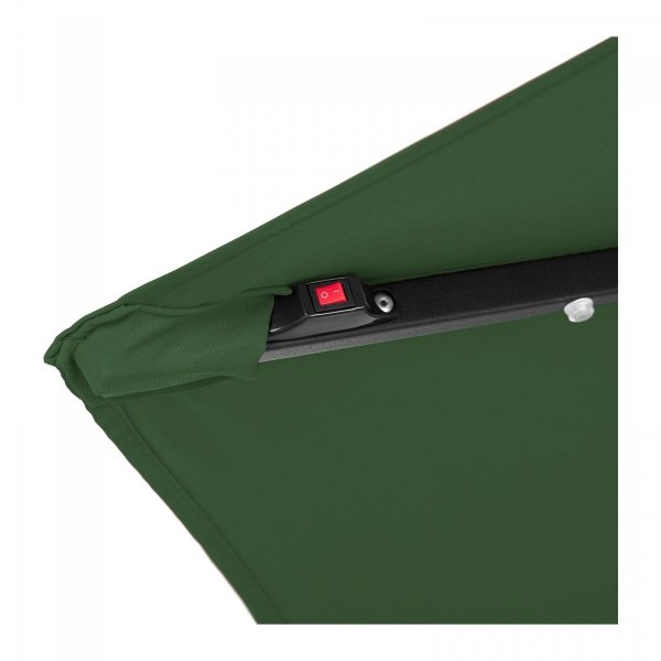 Parasol ogrodowy wiszący - Ø300 cm - zielony - LED UNIPRODO 10250084 UNI_UMBRELLA_R300GRL