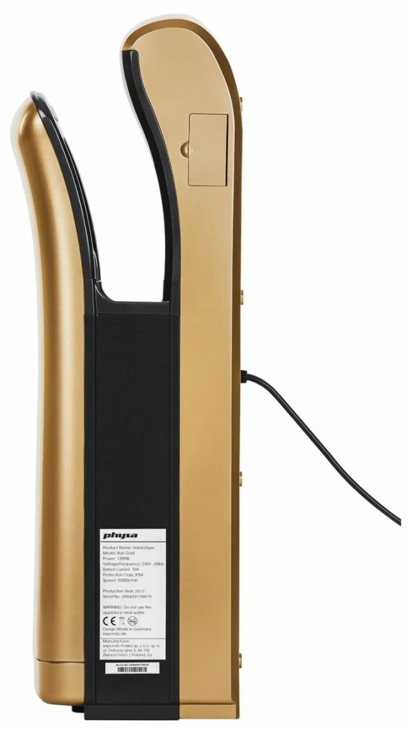 Kieszeniowa suszarka do rąk Bari Gold PHYSA 10040150 Bari Gold