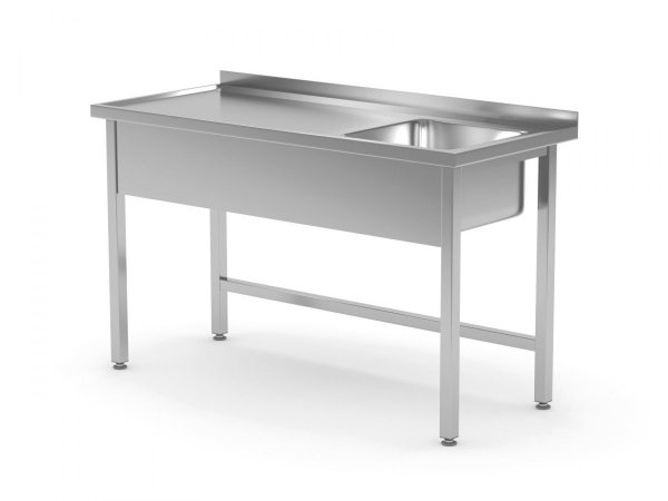 Stół ze zlewem bez półki - komora po prawej stronie 1800 x 700 x 850 mm POLGAST 211187-P 211187-P