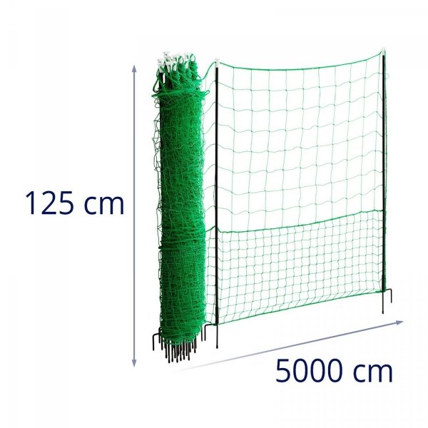 Ogrodzenie dla kur - wysokość 125 cm - długość 50 m - bez prądu WIESENFIELD 10280302 WIE-CN-500