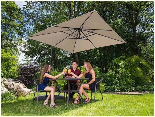 Parasol ogrodowy wiszący 250x250cm UNIPRODO 10250524 UNI_UMBRELLA_SQ250CR_N