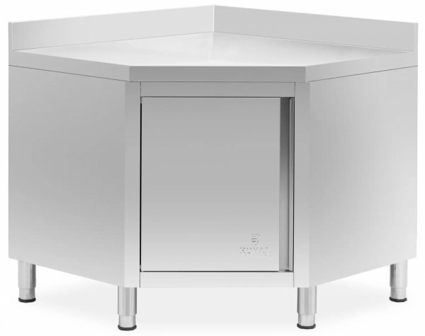  Szafka narożna - stal nierdzewna - rant - 100 x 100 cm - Royal Catering 10013315 RCCC-1000SB 
