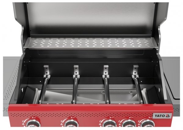 GRILL GAZOWY ITAMI 4+1, 14,5KW, CZERWONY Yato YG-20034
