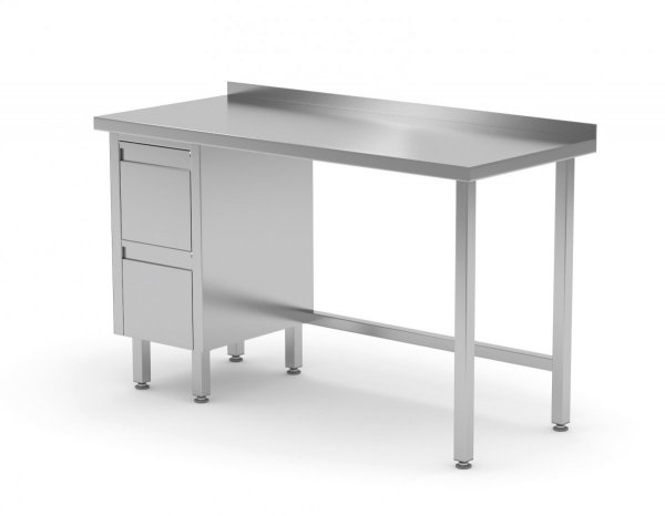 Stół przyścienny szafka z dwiema szufladami - szuflady po lewej stronie 1800 x 600 x 850 mm POLGAST 123186-L 123186-L