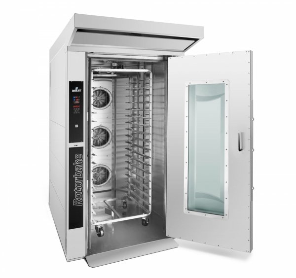 Elektryczny piec obrotowy piekarniczy | rotacyjny | 15 blach | 30 kW | 400V | 1150x1390x2320 | Rotorbake E5 15T Classic