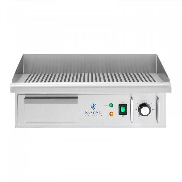 Płyta grillowa - 550 x 350 mm - Royal Catering - ryflowana - 3000 W ROYAL CATERING 10012007 RCPG 47
