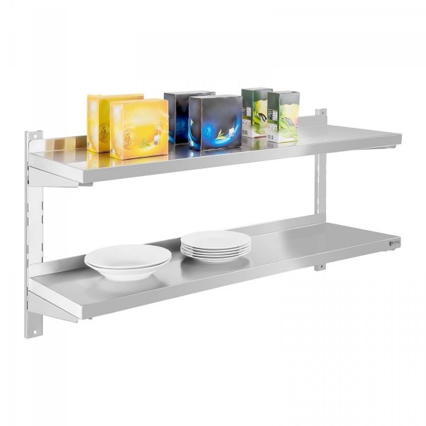 Półka wisząca nierdzewna Royal Catering RCWR-120.2 podwójna 120cm ROYAL CATERING 10010360 RCWR-120.2