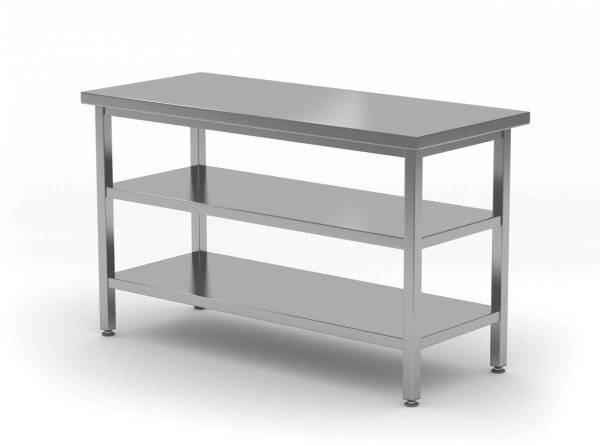 Stół centralny z dwiema półkami 800 x 800 x 850 mm POLGAST 112088/2 112088/2