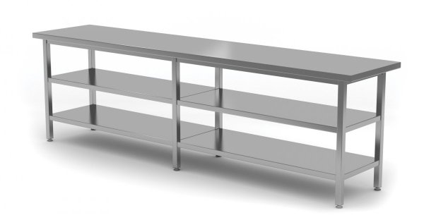 Stół centralny z dwiema półkami 2400 x 800 x 850 mm POLGAST 112248/2-6 112248/2-6