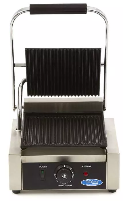 Grill Kontaktowy ryflowany pojedyncza płyta grillowa 22cm 1800W Maxima 09300430