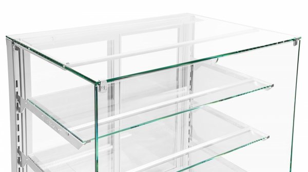 Witryna cukiernicza neutralna Dolce Visione Neutro Premium 900 | wnętrze ze stali nierdzewnej | 900x690x1300 mm