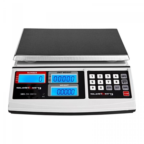 Waga licząca Steinberg Systems SBS-ZW-3001H 30kg podziałka 1g biała STEINBERG 10030069 SBS-ZW-3001H