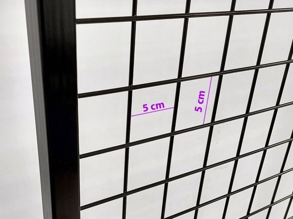 Stojak ekspozytor z 25 haczykami oraz szyldem - CZARNY  + komplet 4 kół