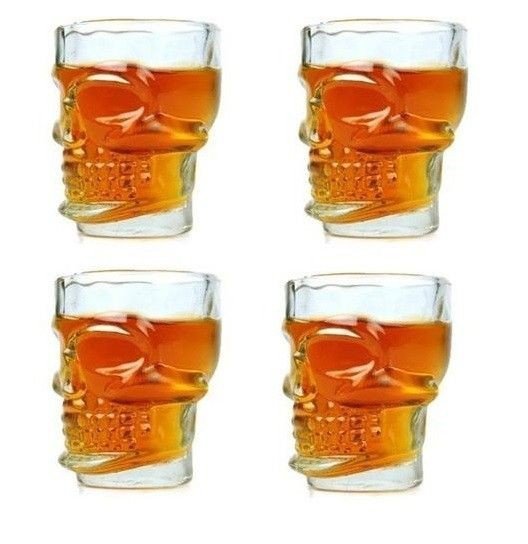 Kielony czaszki 4 szt. kieliszki