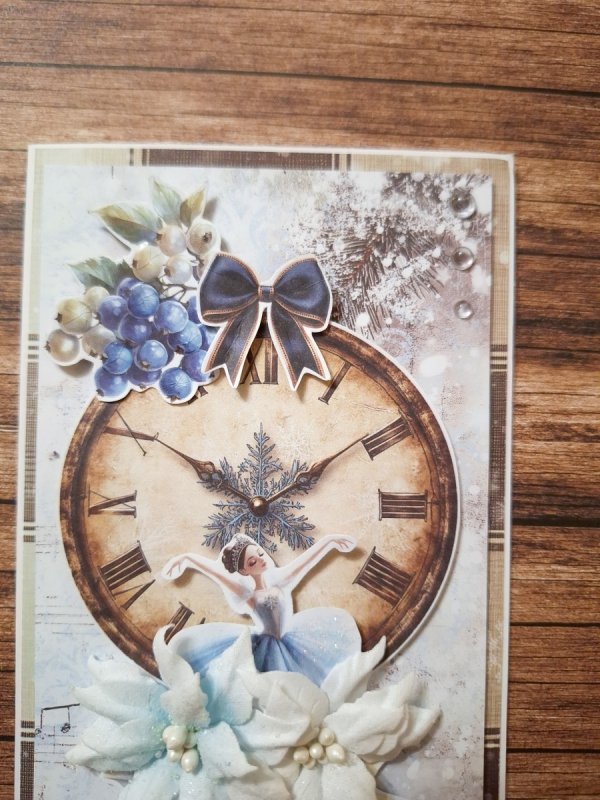 Kartka świąteczna w błękicie z kwiatami #4